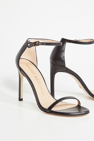 Sandalias de piel de tacón - Negro