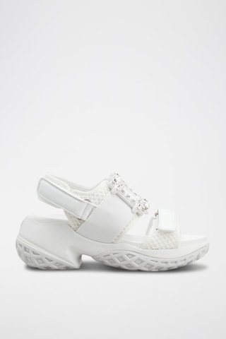 Sandalias de piel con plataforma - Blanco