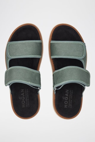 Sandalias de piel con plataforma - Verde