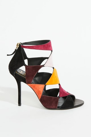 Sandalias de nobuk de tacón - Negro