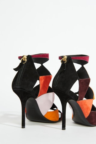 Sandalias de nobuk de tacón - Negro