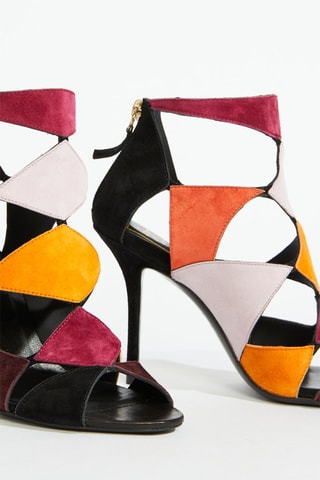 Sandalias de nobuk de tacón - Negro