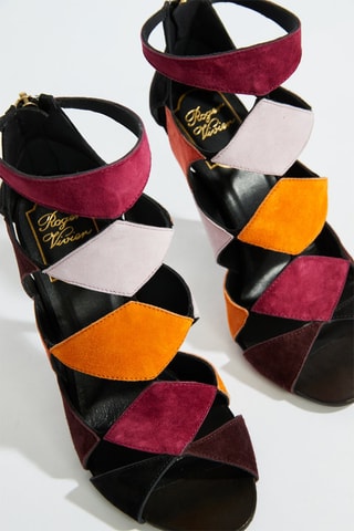 Sandalias de nobuk de tacón - Negro