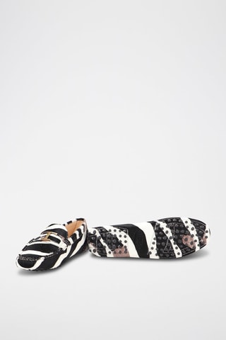 Mocasines de piel - Negro y blanco