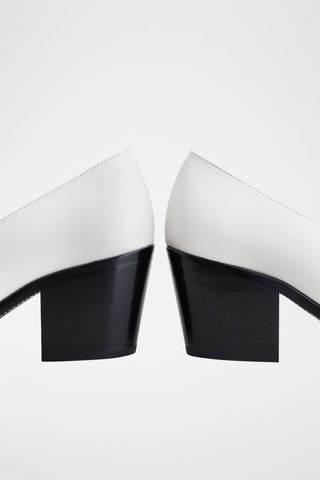 Mocasines de piel de tacón - Blanco