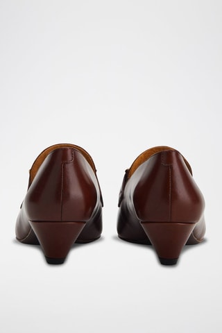 Zapatos de piel de charol de tacón - Marrón