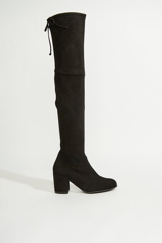 Botas acima do joelho em couro - Preto