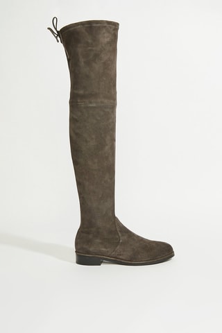 Botas acima do joelho em couro - Castanho