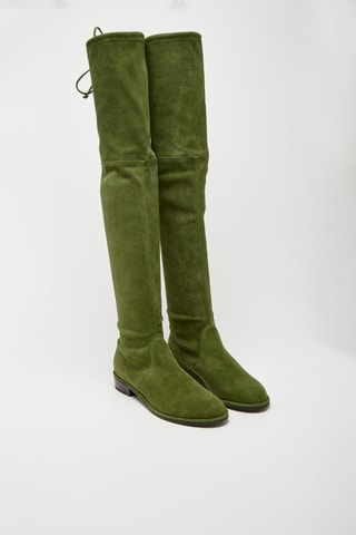 Botas acima do joelho em nobuck Foglia Verde 