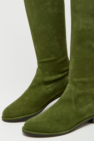 Botas acima do joelho em nobuck Foglia Verde 