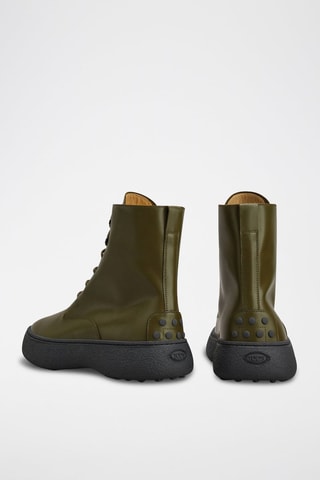 Leren Enkellaarzen - Kaki