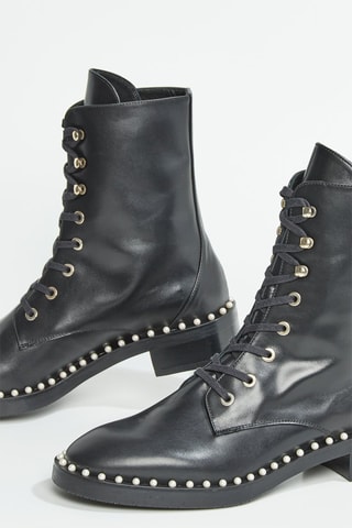 Botins em couro Sondra - Preto