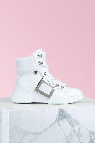 Zapatillas altas de piel - Blanco