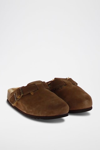Chaussons fourrés en nubuck Fae Marron