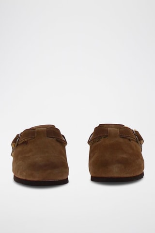 Chaussons fourrés en nubuck Fae Marron