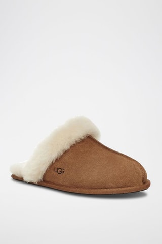 Chaussons fourrés en cuir de mouton Schuffette II - Marron clair
