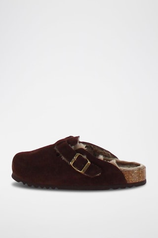 Chaussons fourrés en nubuck Fae Marron