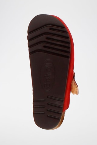 Chaussons fourrés en nubuck Fae Rouge