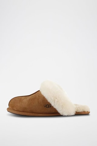 Chaussons fourrés en nubuck Coquette Camel