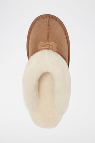 Chaussons fourrés en nubuck Coquette Camel