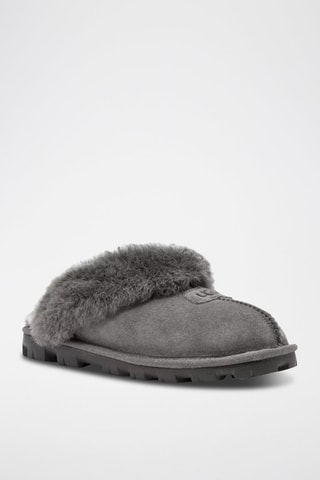 Chaussons fourrés en nubuck Coquette Anthracite