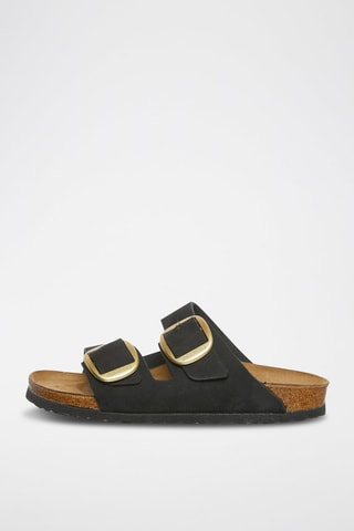 Sandales en nubuck Arizona Noir et doré