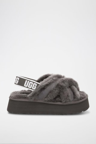 Sandales en daim et peau de mouton Disco Cross Slide - Gris