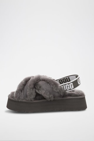 Sandales en daim et peau de mouton Disco Cross Slide - Gris