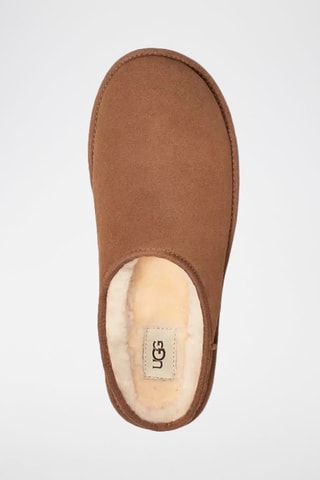 Pantoufles fourrées en nubuck Classic - Marron