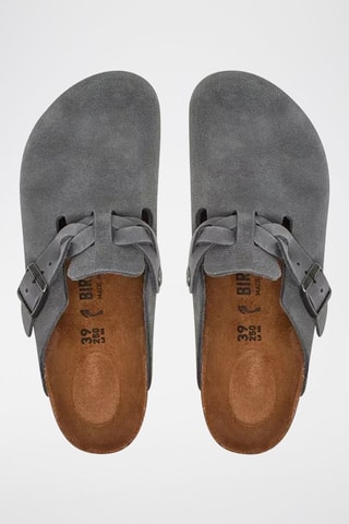 Sabots en nubuck Boston - Gris clair