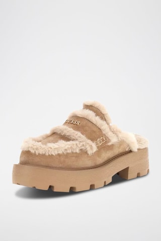 Sabots fourrés en nubuck Yaneta - Beige