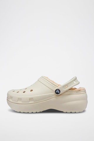 Sabots fourrés plateformes Classic Plateform Lined Clog - Ecru