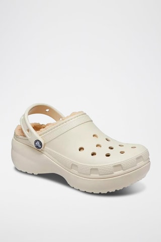 Sabots fourrés plateformes Classic Plateform Lined Clog - Ecru