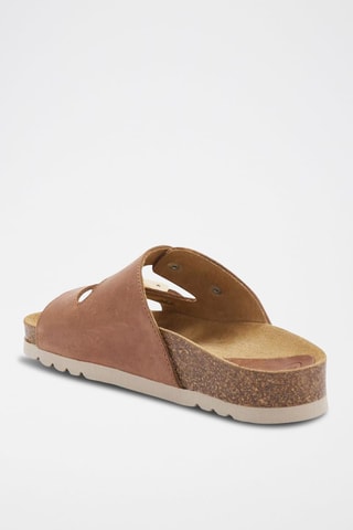 Mules en cuir Alba Marron