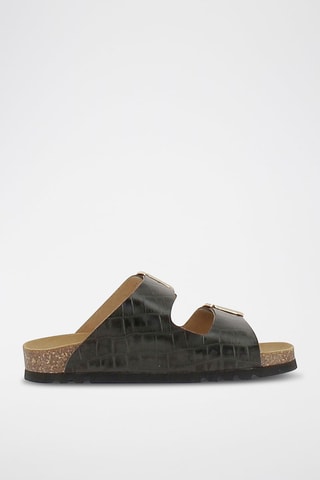 Mules en cuir Noelle Vert foncé