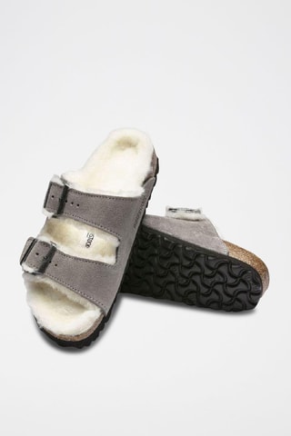 Mules fourrées en nubuck Arizona -  Gris