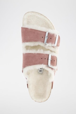 Mules fourrées en nubuck Arizona - Rose