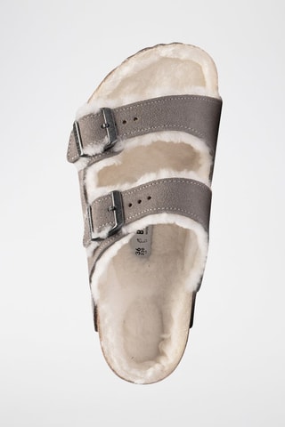 Mules fourrées en nubuck Arizona - Gris
