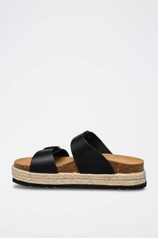 Mules plateformes en cuir Ines Noir