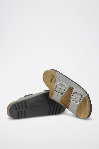 Mules en cuir Noelle Gris