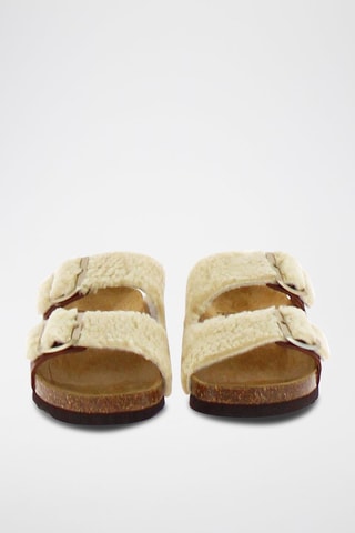 Mules Josephine Rouge brique et beige