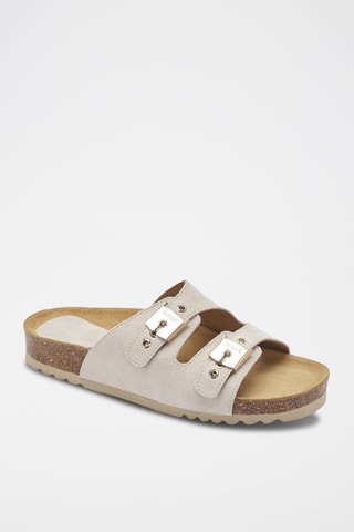 Mules en nubuck Alba Blanc