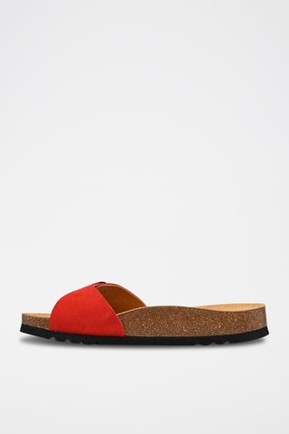 Mules en nubuck Estelle Rouge
