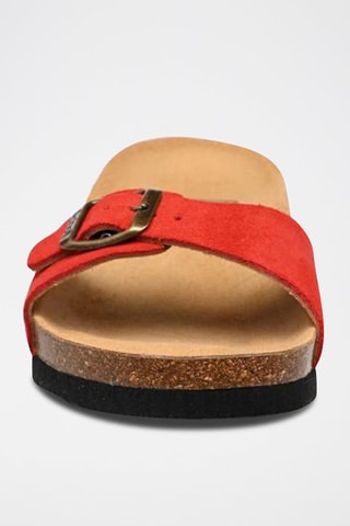 Mules en nubuck Estelle Rouge