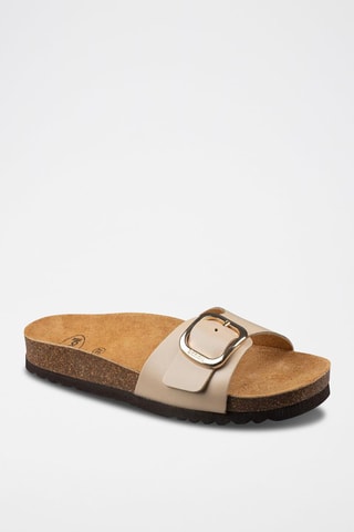 Mules en cuir Kathleen Beige