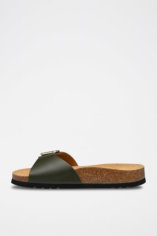Mules en cuir Kathleen Vert