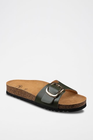 Mules en cuir Kathleen Vert