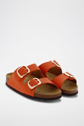 Mules en cuir Noelle Orange