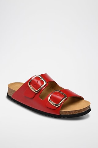 Mules en cuir Noelle Rouge