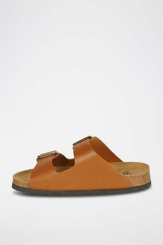 Mules en cuir Noelle Camel